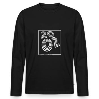 2002 Limited Zebra Edition - Men's Premium Organic Long Sleeve Shirt - black - Front - Nico (187cm)
