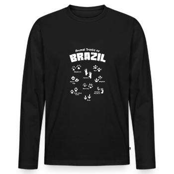 Animal suit les empreintes du Brésil - T-shirt manches longues Premium bio Homme - noir - Devant - Nico (187cm)