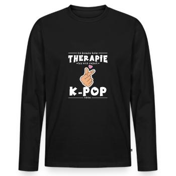 K-Pop Therapie Koreapopmusik Südkorea Pop - Männer Premium Bio Langarmshirt - Schwarz - Vorne - Nico (187cm)