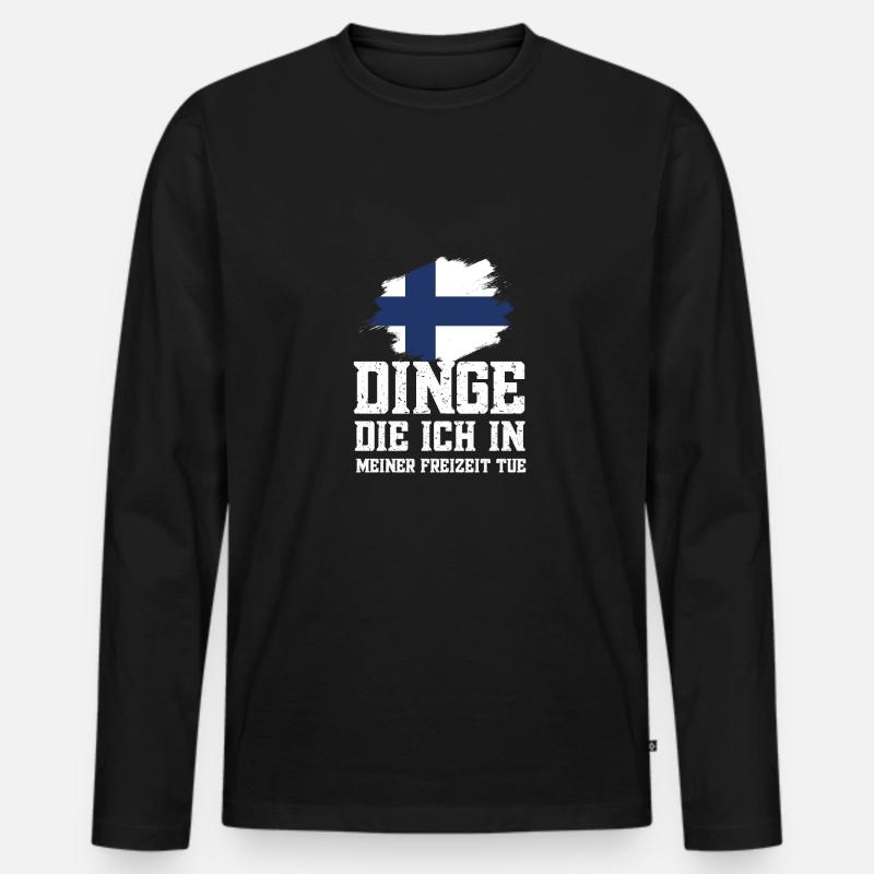 Finnland Dinge in der Freizeit Urlaub Geschenk - Männer Premium Bio Langarmshirt - Schwarz