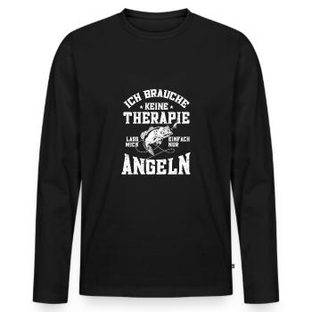 Angel Therapie Fischen Zubehör Geschenk - Männer Premium Bio Langarmshirt - Schwarz - Vorne - Nico (187cm)