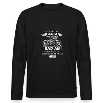Ruhestand Rad ab Motorrad Fahrer Chopper Renter - Männer Premium Bio Langarmshirt - Schwarz - Vorne - Nico (187cm)