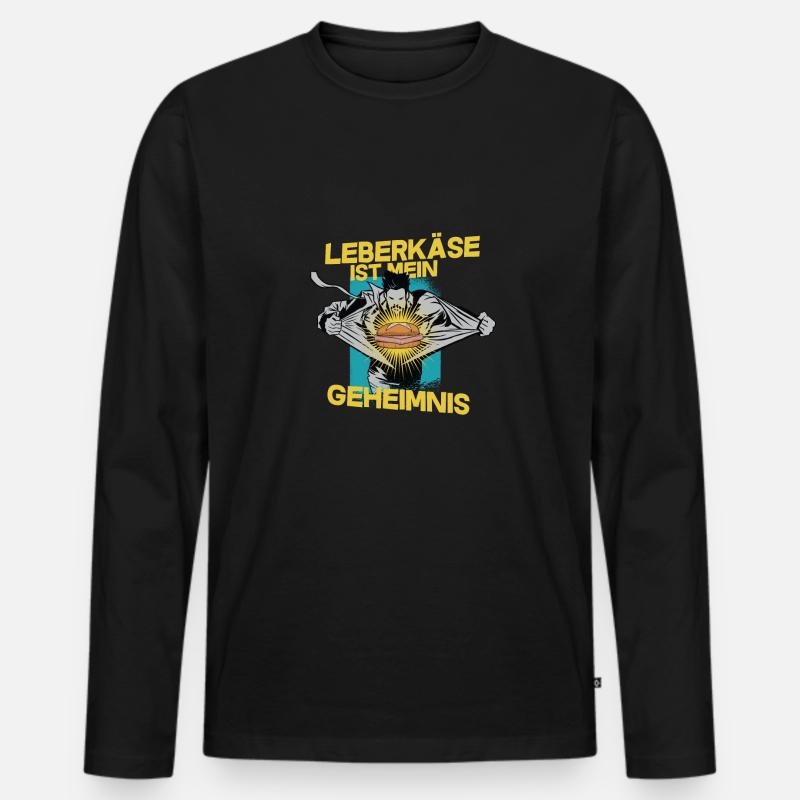 Leberkäse Geheimnis Fleischkäse Brötchen - Männer Premium Bio Langarmshirt - Schwarz