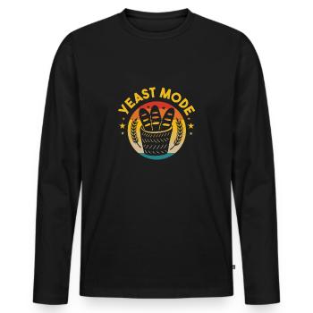 Illustration de pain drôle de mode à la levure - T-shirt manches longues Premium bio Homme - noir - Devant - Nico (187cm)