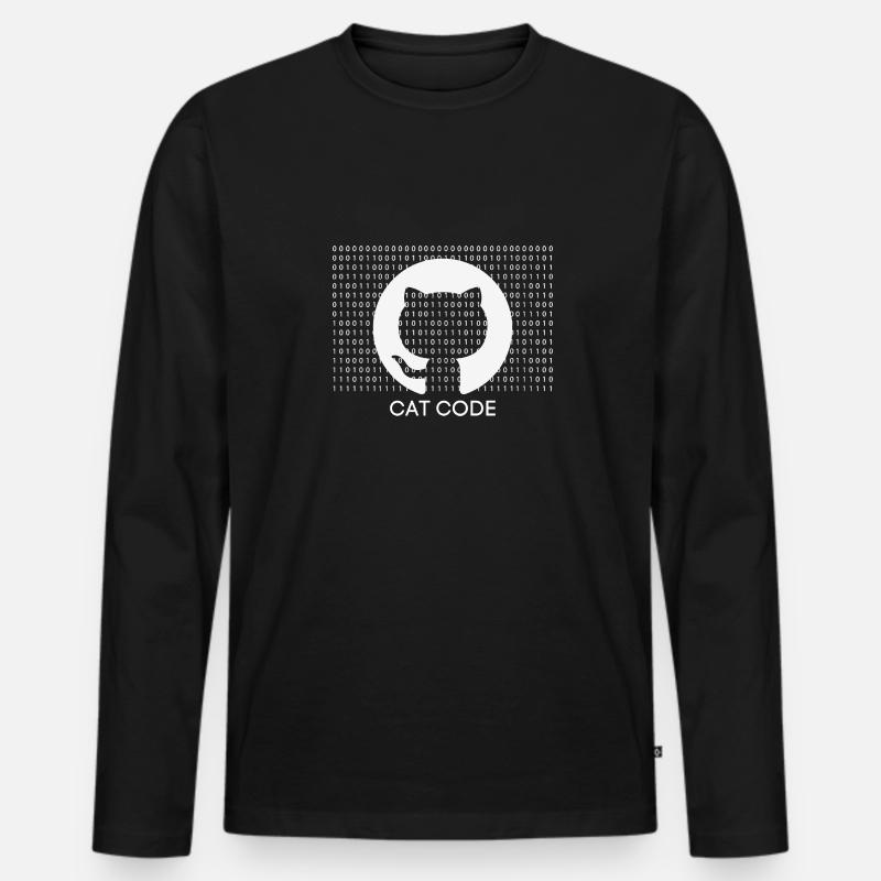 Code chat - T-shirt manches longues Premium bio Homme - noir