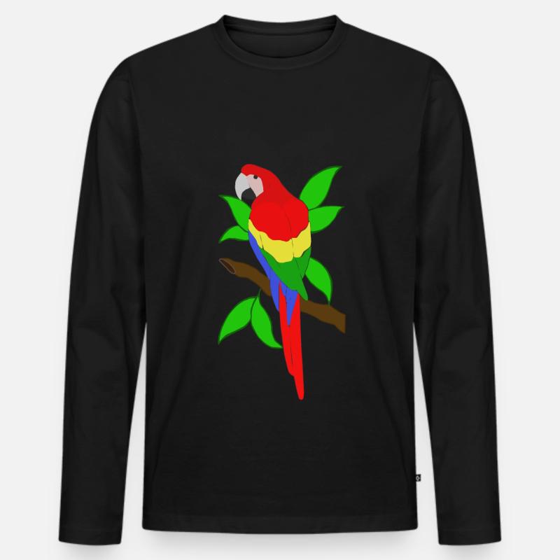 Macaw parrot - Men's Premium Organic Long Sleeve Shirt - black