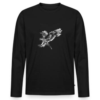 Aigle royal - T-shirt manches longues Premium bio Homme - noir - Devant - Nico (187cm)