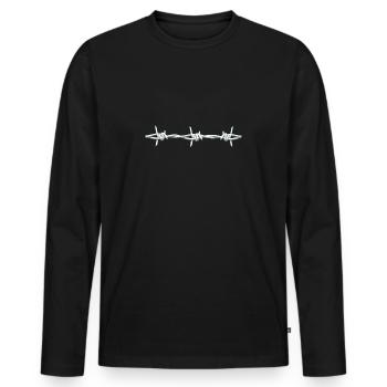 Barbed Wire - Men's Premium Organic Long Sleeve Shirt - black - Front - Nico (187cm)