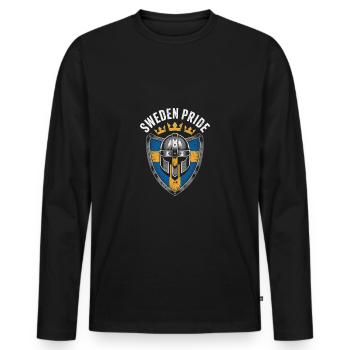 Sweden Pride - Männer Premium Bio Langarmshirt - Schwarz - Vorne - Nico (187cm)