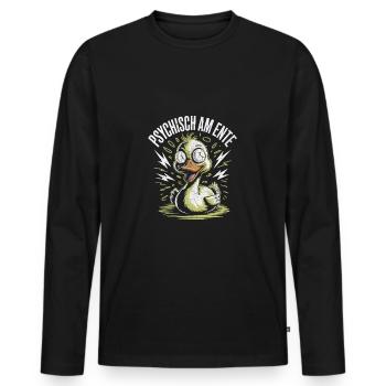 Psychisch Am Ente - Männer Premium Bio Langarmshirt - Schwarz - Vorne - Nico (187cm)