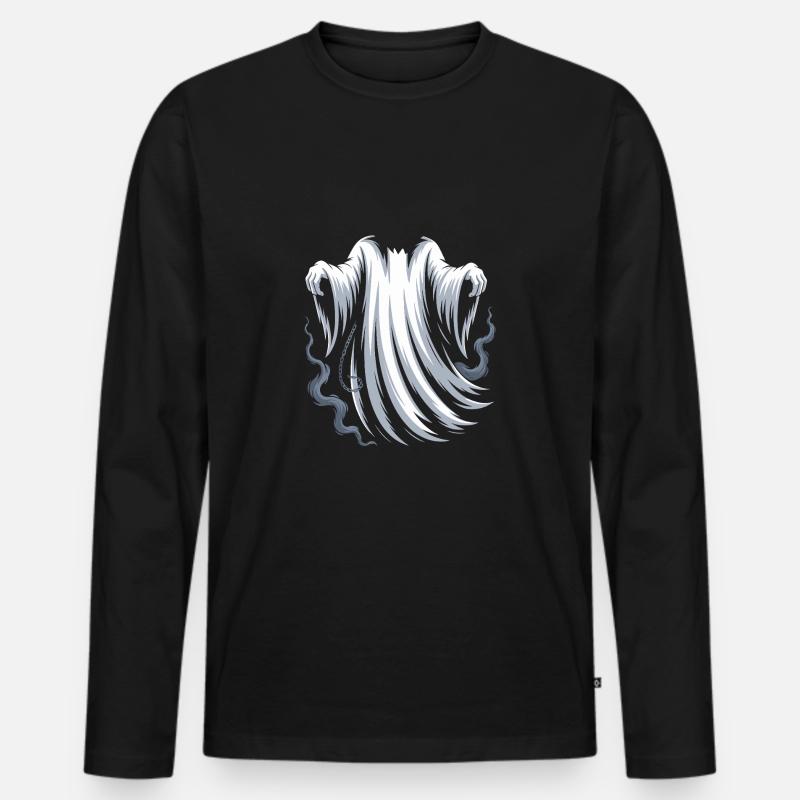 Geist Kostüm - Männer Premium Bio Langarmshirt - Schwarz