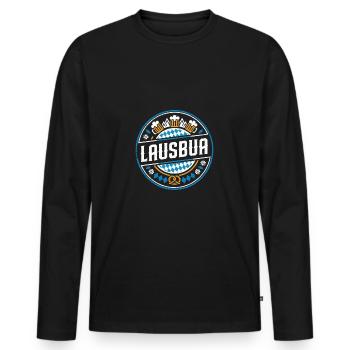 Funny Lausbua Bayern Design - Men's Premium Organic Long Sleeve Shirt - black - Front - Nico (187cm)