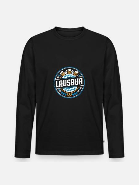 Funny Lausbua Bayern Design - Men's Premium Organic Long Sleeve Shirt - black