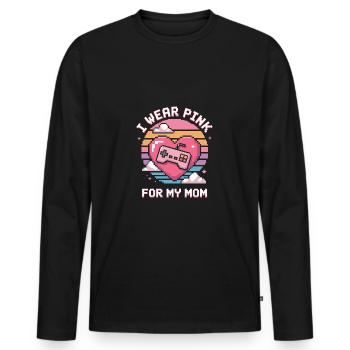 Gamer I Wear pink pour ma maman - T-shirt manches longues Premium bio Homme - noir - Devant - Nico (187cm)