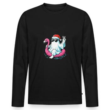 Lustiger Weihnachtsmann Halloween Design - Männer Premium Bio Langarmshirt - Schwarz - Vorne - Nico (187cm)