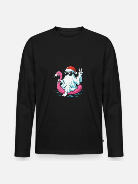 Funny Santa Claus Halloween Design - Men's Premium Organic Long Sleeve Shirt - black