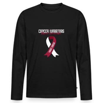 Cancer de la gorge - T-shirt manches longues Premium bio Homme - noir - Devant - Nico (187cm)