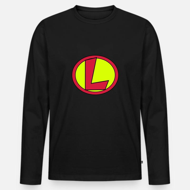 Super, Superheld, Superheldin, Hero, L - Männer Premium Bio Langarmshirt - Schwarz