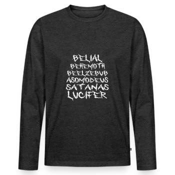 Satan Lucifer | Gothic Grunge Occult Aesthetic - Men's Premium Organic Long Sleeve Shirt - heather anthracite - Front - Nico (187cm)