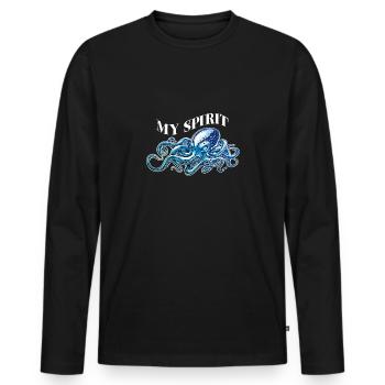 Oktopus Oktopode Krake aus der Tiefsee - Männer Premium Bio Langarmshirt - Schwarz - Vorne - Nico (187cm)
