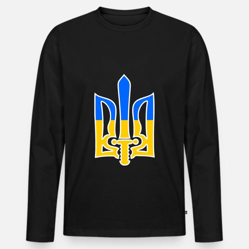 ukraine - Männer Premium Bio Langarmshirt - Schwarz