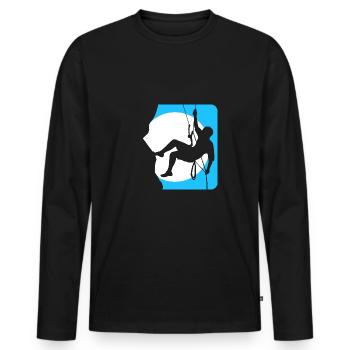 Climbing, mountaineering, rock climbing, north face - Men's Premium Organic Long Sleeve Shirt - black - Front - Nico (187cm)