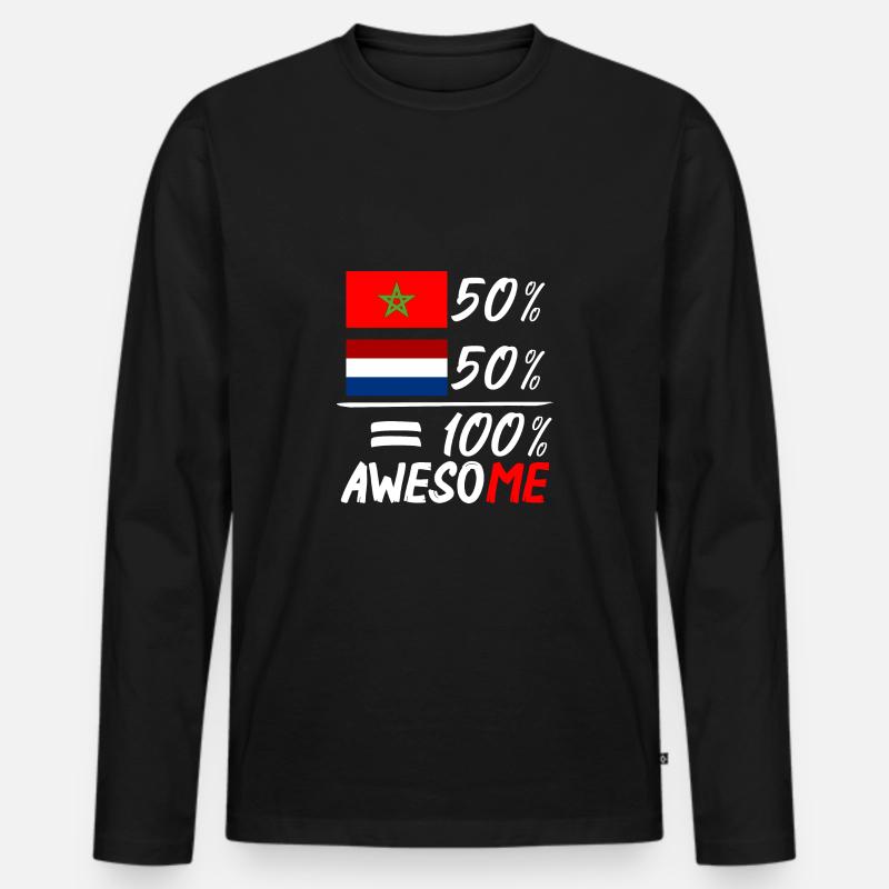 Half Nederlander half Marokkaan - Männer Premium Bio Langarmshirt - Schwarz