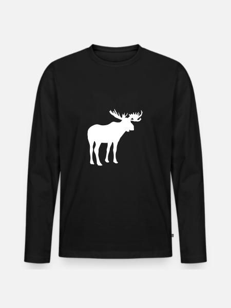 Moose - Men's Premium Organic Long Sleeve Shirt - black