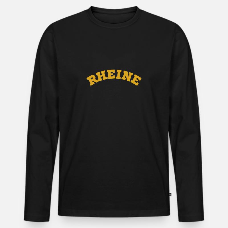 Rheine - Männer Premium Bio Langarmshirt - Schwarz