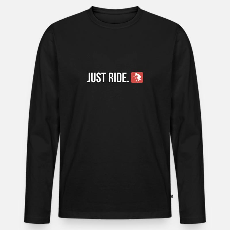 Just ride 7 - Männer Premium Bio Langarmshirt - Schwarz