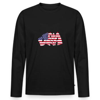 USA Graffiti US-Flagge Amerika - Männer Premium Bio Langarmshirt - Schwarz - Vorne - Nico (187cm)