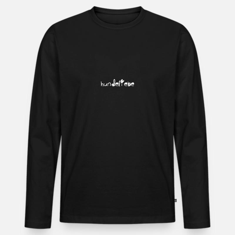 hunde liebe white - Männer Premium Bio Langarmshirt - Schwarz