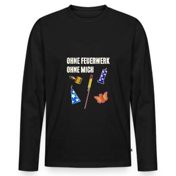 Ohne Feuerwerk Ohne Mich - Männer Premium Bio Langarmshirt - Schwarz - Vorne - Nico (187cm)