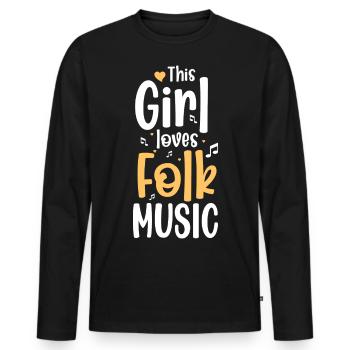 Folk Music Festival Notes Culture - T-shirt manches longues Premium bio Homme - noir - Devant - Nico (187cm)