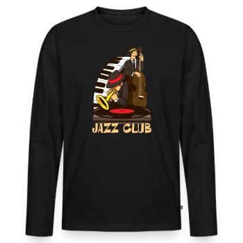 Jazz Club Jam Session Jazz Amateurs Design - T-shirt manches longues Premium bio Homme - noir - Devant - Nico (187cm)