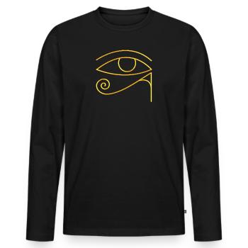Eye of Horus Egypt Lucky Charm Protective Symbol - Men's Premium Organic Long Sleeve Shirt - black - Front - Nico (187cm)