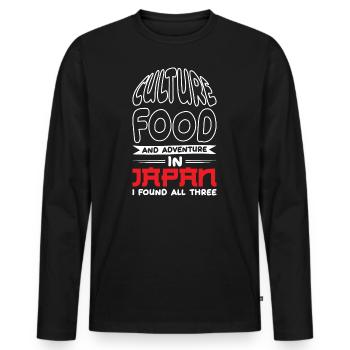 Culture food and adventure in Japan - Men's Premium Organic Long Sleeve Shirt - black - Front - Nico (187cm)