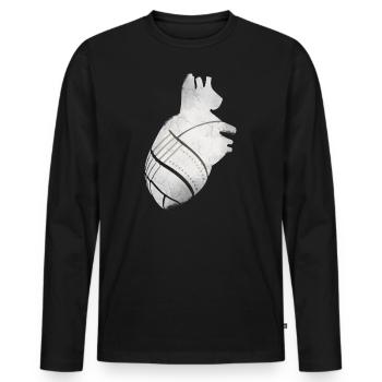 Ein Herz aus Metall - Männer Premium Bio Langarmshirt - Schwarz - Vorne - Nico (187cm)