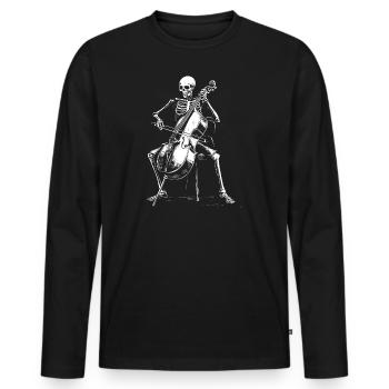 Cello of Death - Men's Premium Organic Long Sleeve Shirt - black - Front - Nico (187cm)