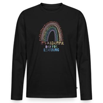 School Teacher Students Saying Learn Back to School - Men's Premium Organic Long Sleeve Shirt - black - Front - Nico (187cm)