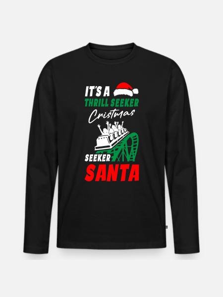Roller Coaster Christmas - Men's Premium Organic Long Sleeve Shirt - black