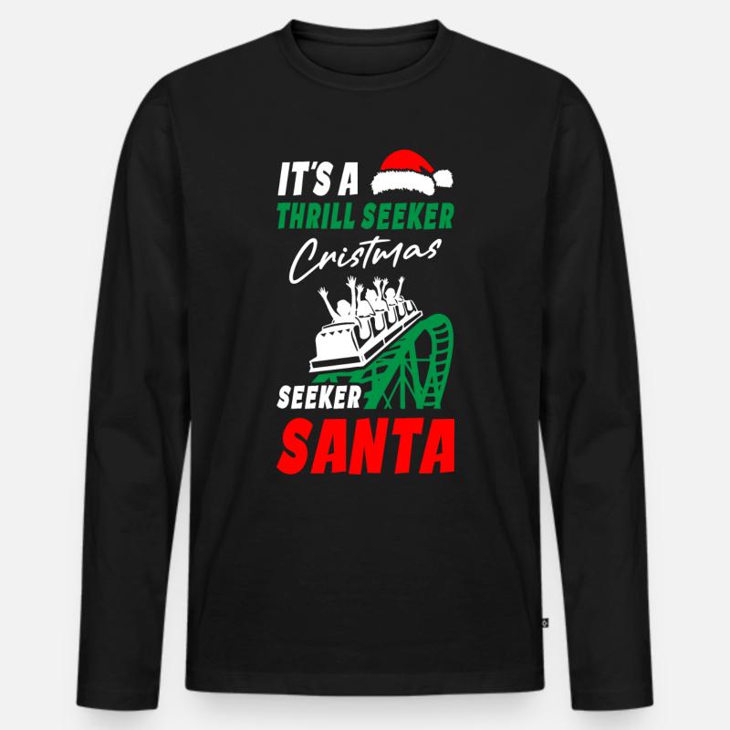 Roller Coaster Christmas - Men's Premium Organic Long Sleeve Shirt - black