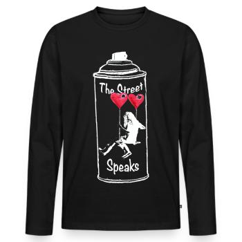 The Street Speaks – Love Street Art Spray Can Desi - Männer Premium Bio Langarmshirt - Schwarz - Vorne - Nico (187cm)