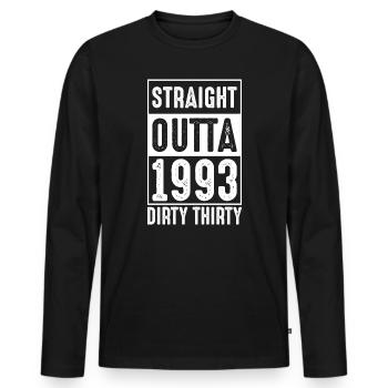 Dirty Thirty 1993 T-shirt d’anniversaire - T-shirt manches longues Premium bio Homme - noir - Devant - Nico (187cm)