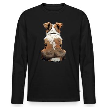 Australian Shepherd - Men's Premium Organic Long Sleeve Shirt - black - Front - Nico (187cm)