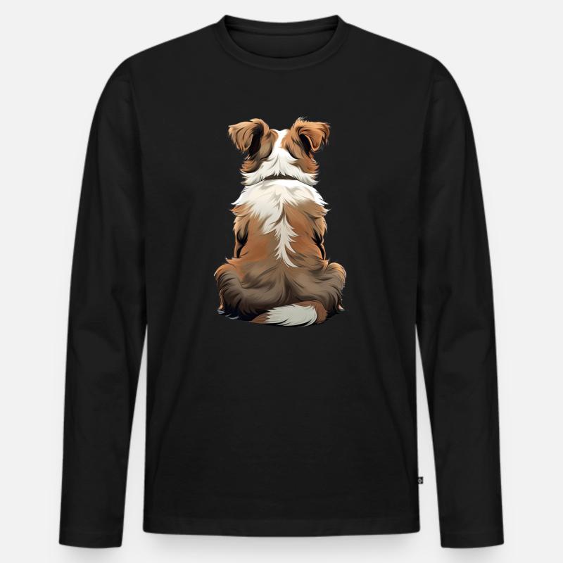 Australischer Schäferhund - Männer Premium Bio Langarmshirt - Schwarz