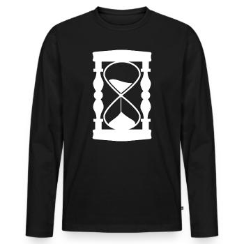 Sanduhr - Männer Premium Bio Langarmshirt - Schwarz - Vorne - Nico (187cm)