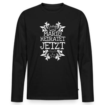 Cadeau pour Mario - T-shirt manches longues Premium bio Homme - noir - Devant - Nico (187cm)