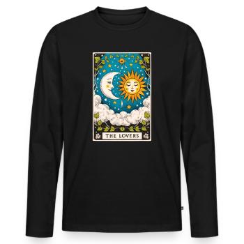 Lovers Tarot Sun Moon - Men's Premium Organic Long Sleeve Shirt - black - Front - Nico (187cm)