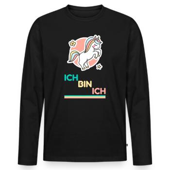 Licorne pastel Je suis moi - T-shirt manches longues Premium bio Homme - noir - Devant - Nico (187cm)